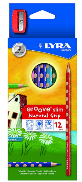 Buy Lyra Groove Slim Colored Pencil Set Of 12 Pcs & Sharpener | Yallatoys.com