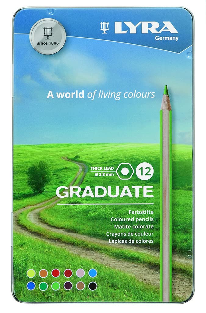 Buy Lyra Graduate Permanent Colored Pencil Tin Box Of 12 | Yallatoys.com