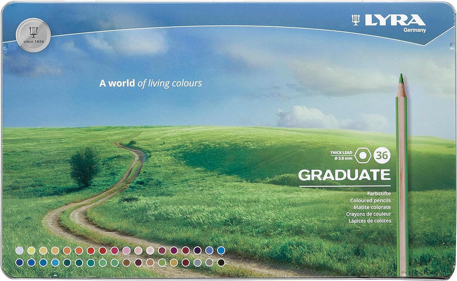 Buy Lyra Graduate Permanent Colored Pencil Tin Box Of 36 | Yallatoys.com