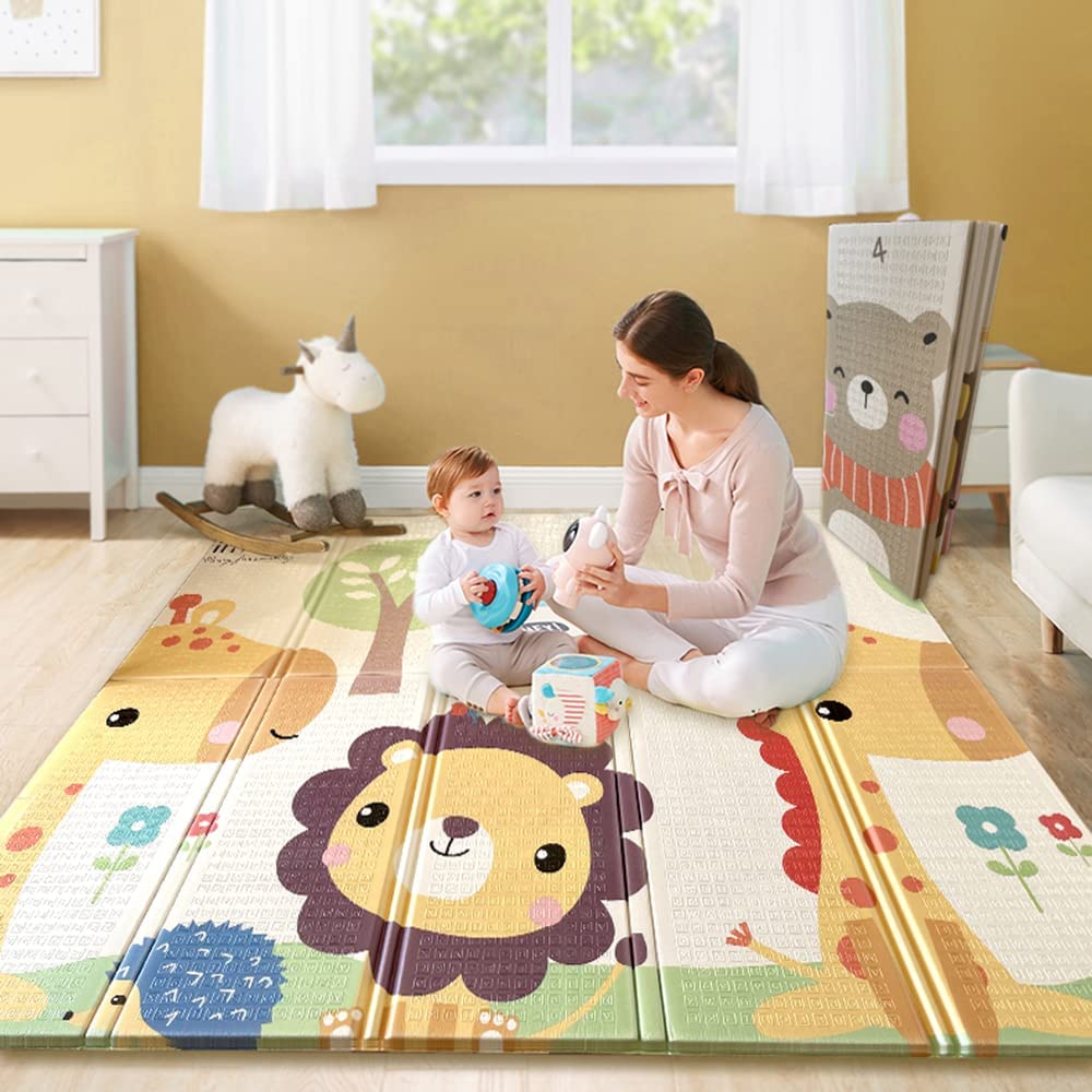 Little Angel Baby Playmat Crazy Animal Double Sided Little Angel Yallatoys
