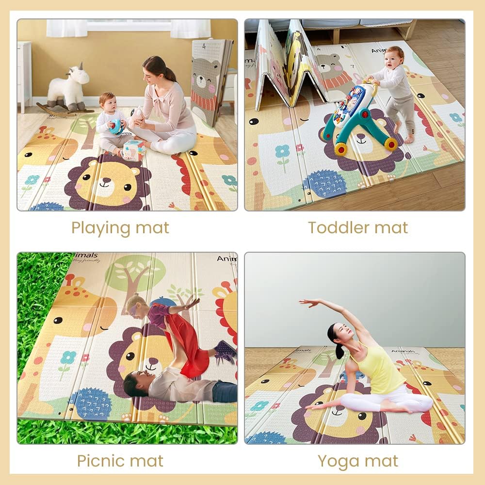 Little Angel Baby Playmat Crazy Animal Double Sided Little Angel Yallatoys