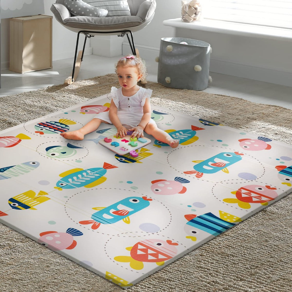 Little Angel Baby Playmat Fish Design Double Sided Little Angel Yallatoys