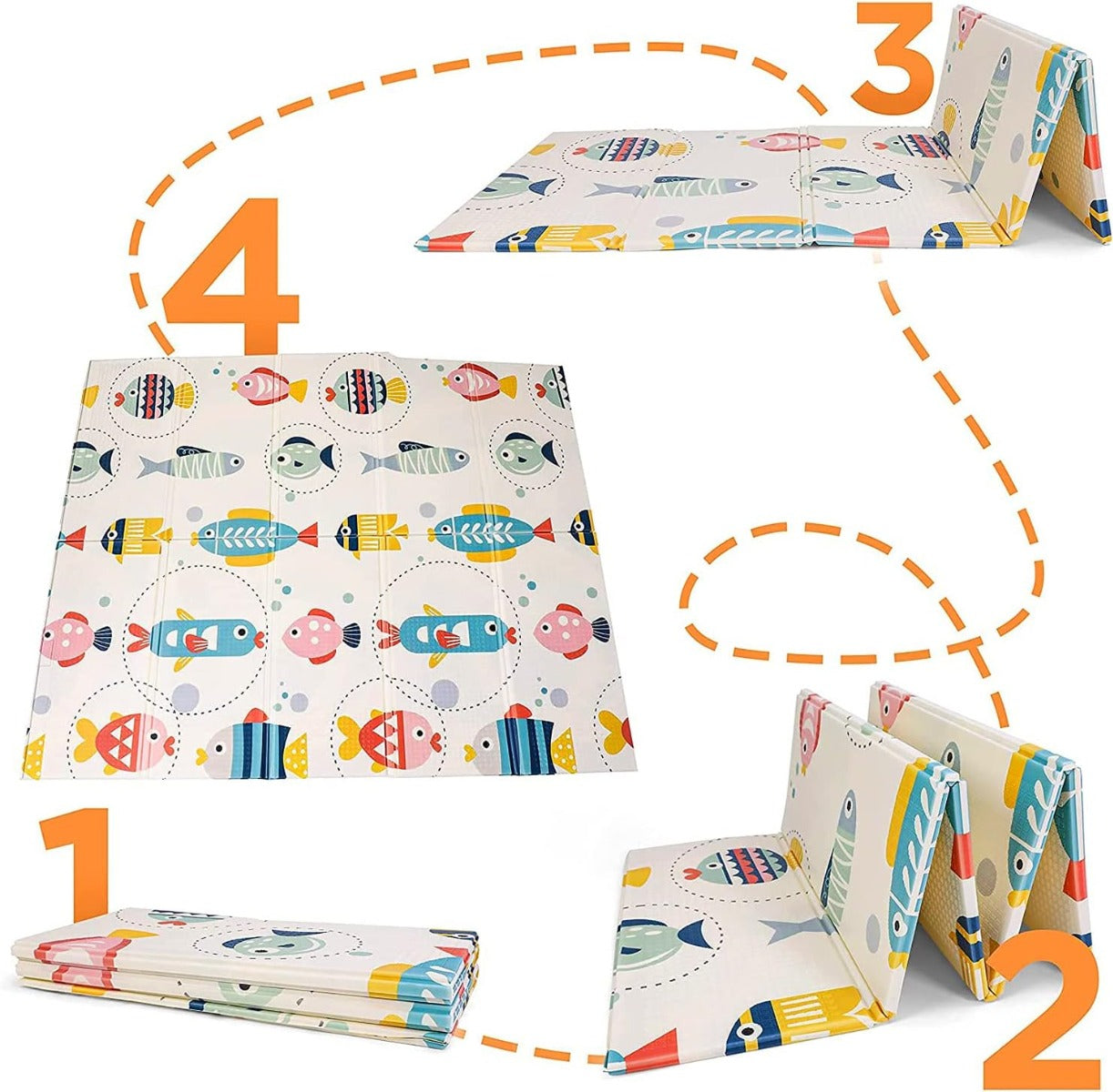 Little Angel Baby Playmat Fish Design Double Sided Little Angel Yallatoys