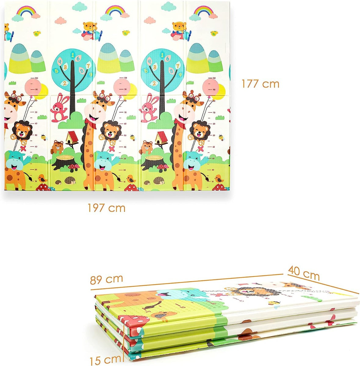 Little Angel Baby Playmat Zoo Animal Double Sided