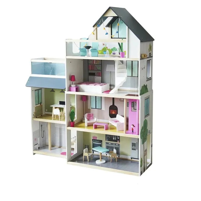 Buy Little Angel Kids Wooden Doll House Playset | Yallatoys.com