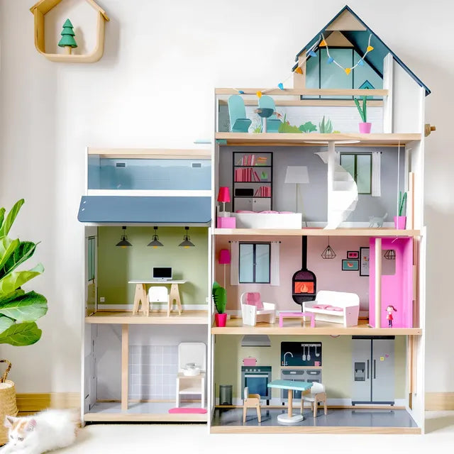 Buy Little Angel Kids Wooden Doll House Playset | Yallatoys.com