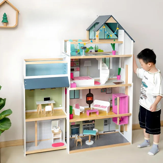 Buy Little Angel Kids Wooden Doll House Playset | Yallatoys.com
