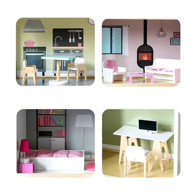 Buy Little Angel Kids Wooden Doll House Playset | Yallatoys.com