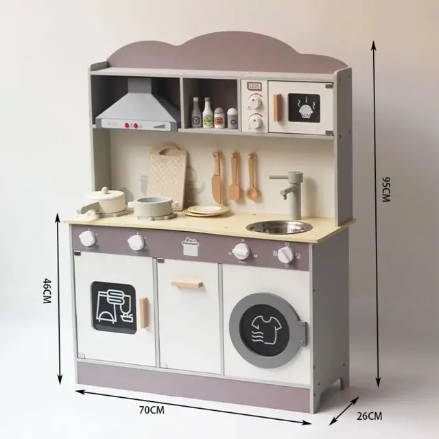 Buy Little Angel Kid's Wooden Kitchen Cooking Toys Playset White | Yallatoys.com