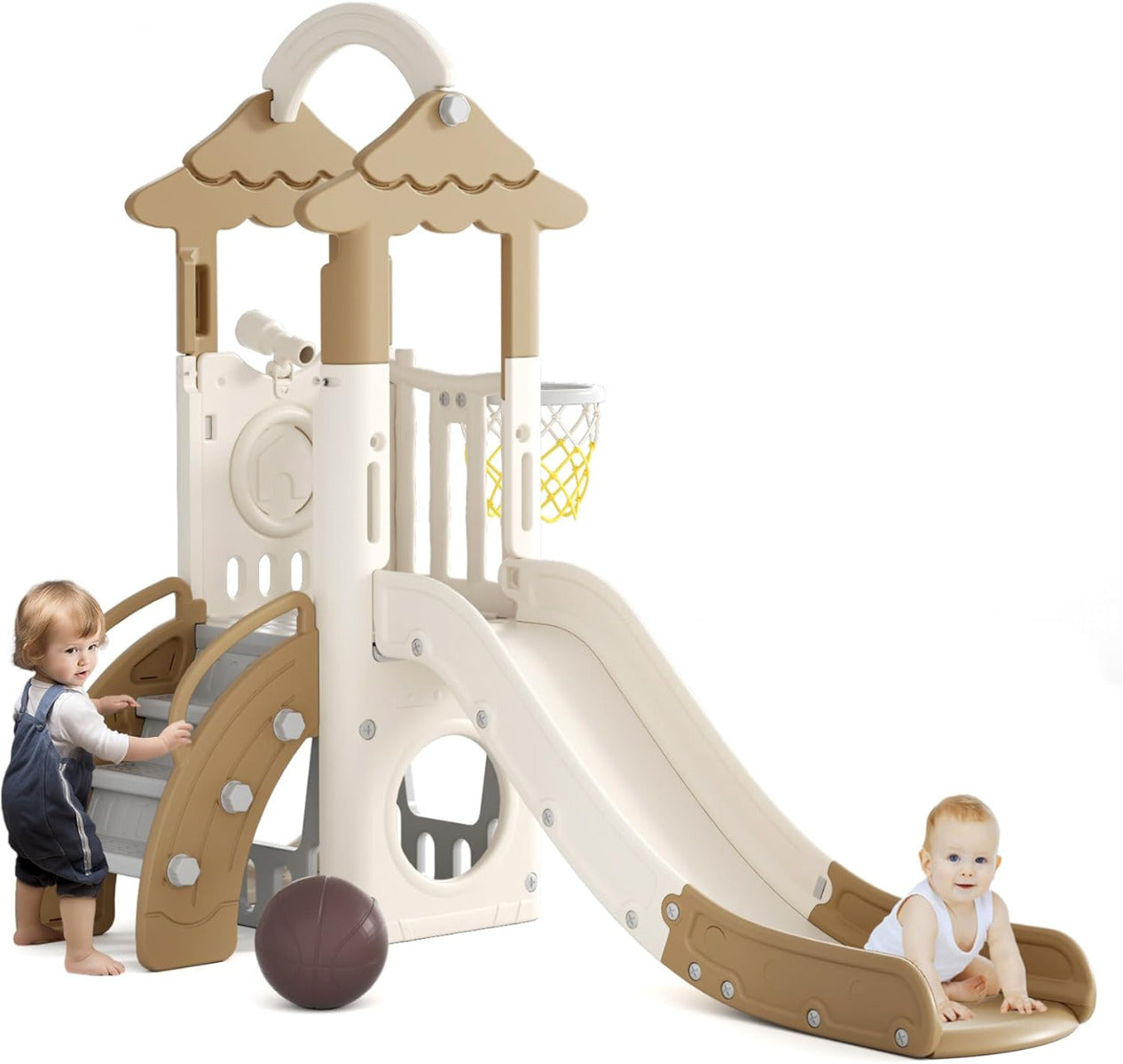 Buy Little Angel Kids Tree House slide Coffee | Yallatoys.com