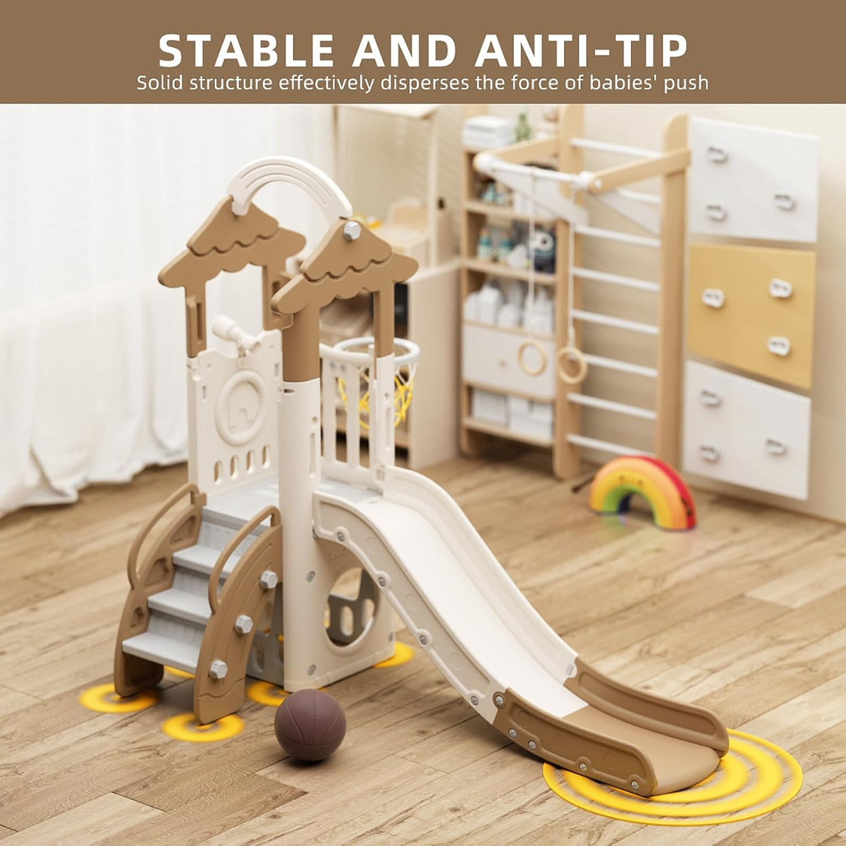 Buy Little Angel Kids Tree House slide Coffee | Yallatoys.com
