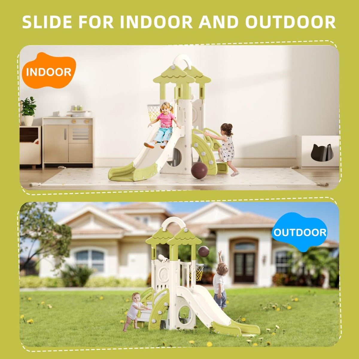 Buy Little Angel Kids Tree House slide Green | Yallatoys.com