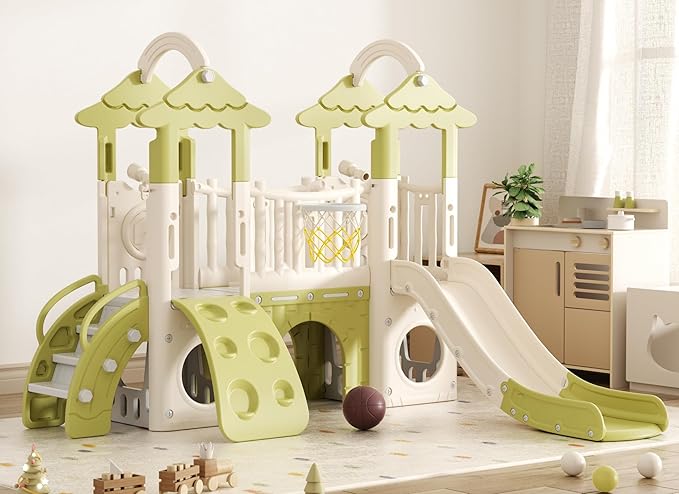 Buy Little Angel Double Kids Tree House slide Green | Yallatoys.com