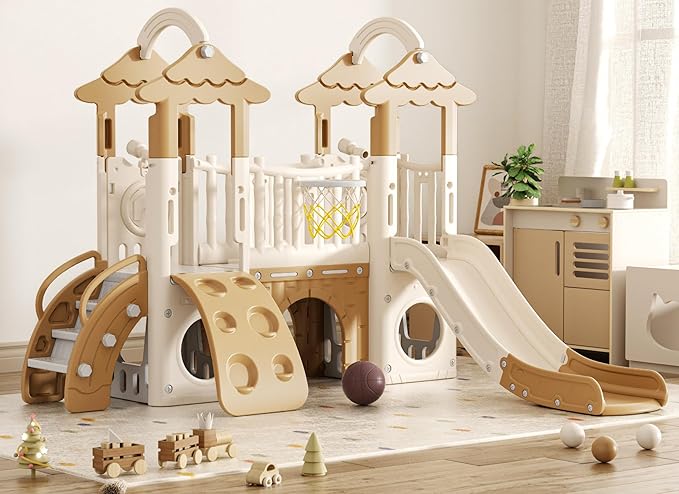 Buy Little Angel Double Kids Tree House slide Coffee | Yallatoys.com