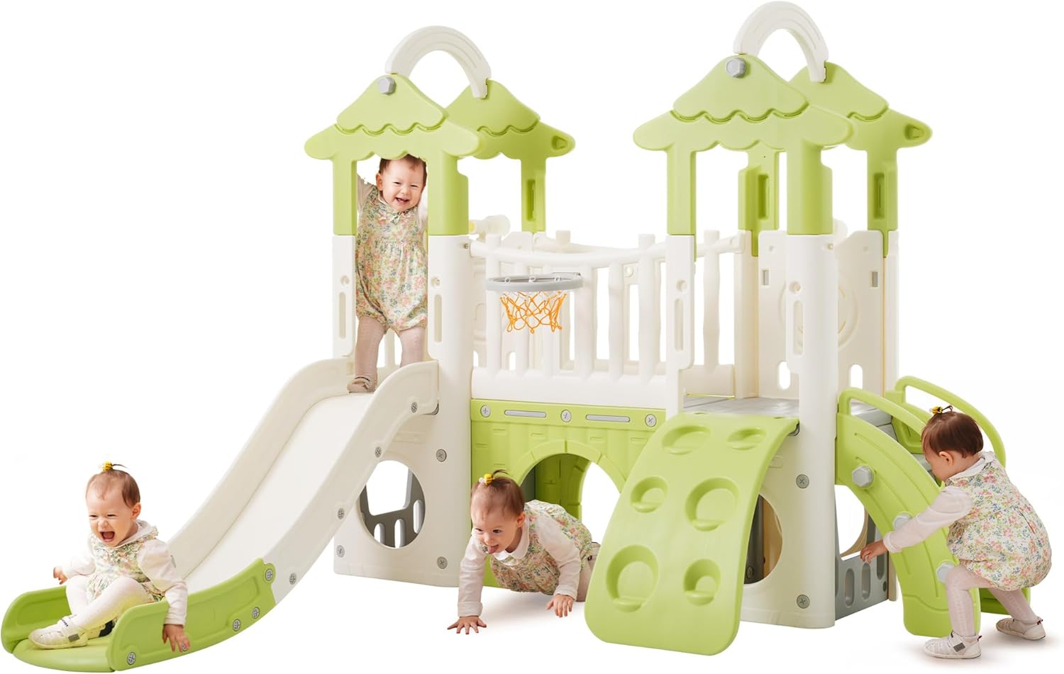 Buy Little Angel Double Kids Tree House slide Green | Yallatoys.com