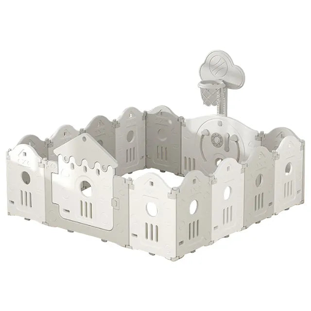 Little Angel Kids Playpen Grey & White Little Angel Yallatoys