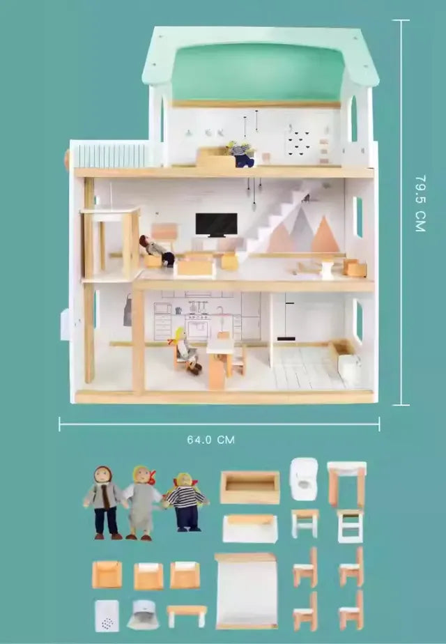 Buy Little Angel Kids Wooden Furnished Doll House | Yallatoys.com