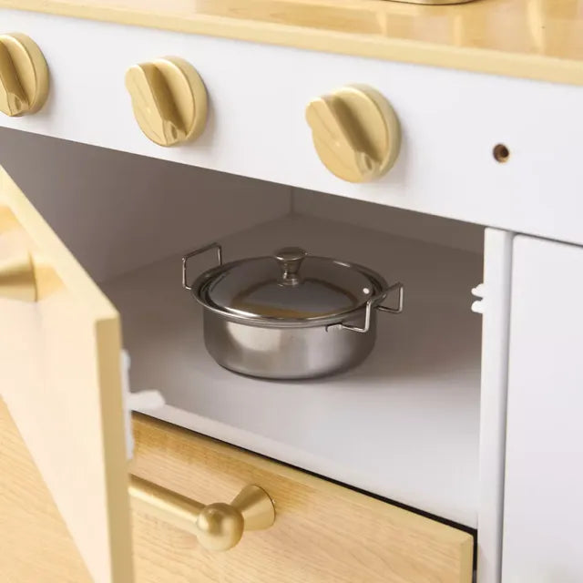 Buy Little Angel Kids Wooden Kitchen White And Gold | Yallatoys.com