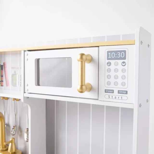 Buy Little Angel Kids Wooden Kitchen White And Gold | Yallatoys.com