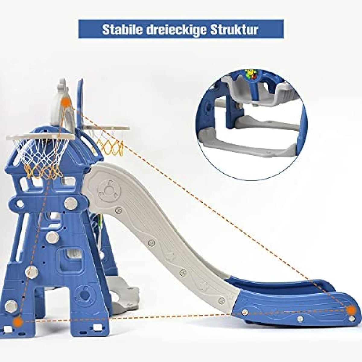 Buy Little Angel Kids Toys 5 in 1 Slide and Swing Blue | Yallatoys.com