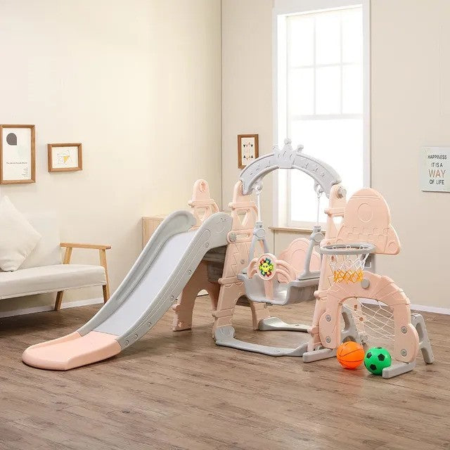 Buy Little Angel Kids Toys 4 in 1 Slide and Swing Pink | Yallatoys.com