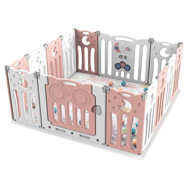 Little Angel Baby Foldable Playpen Fence Play Yard Pink Little Angel Yallatoys