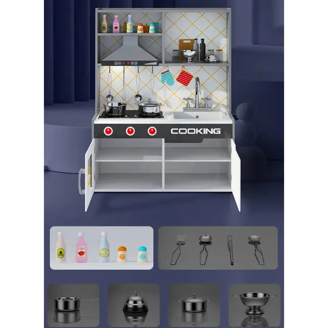 Buy Little Angel Kids Kitchen Wooden Set White and Grey | Yallatoys.com