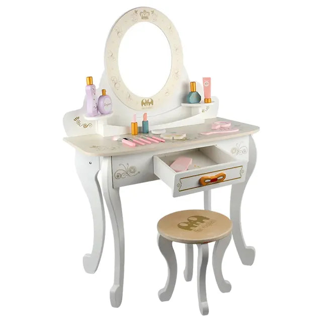 Buy Little Angel Kids Wooden Vanity Pretend Play Toy Set With Mirror | Yallatoys.com
