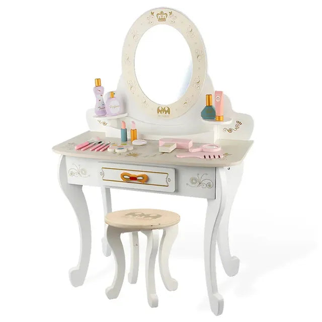 Buy Little Angel Kids Wooden Vanity Pretend Play Toy Set With Mirror | Yallatoys.com