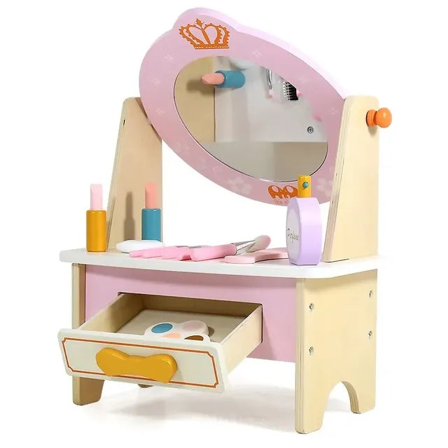 Buy Little Angel Kids Wooden Vanity Set With Accessories Pink | Yallatoys.com