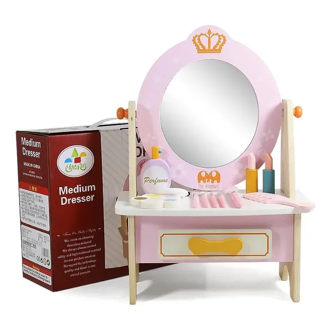 Buy Little Angel Kids Wooden Vanity Set With Accessories Pink | Yallatoys.com