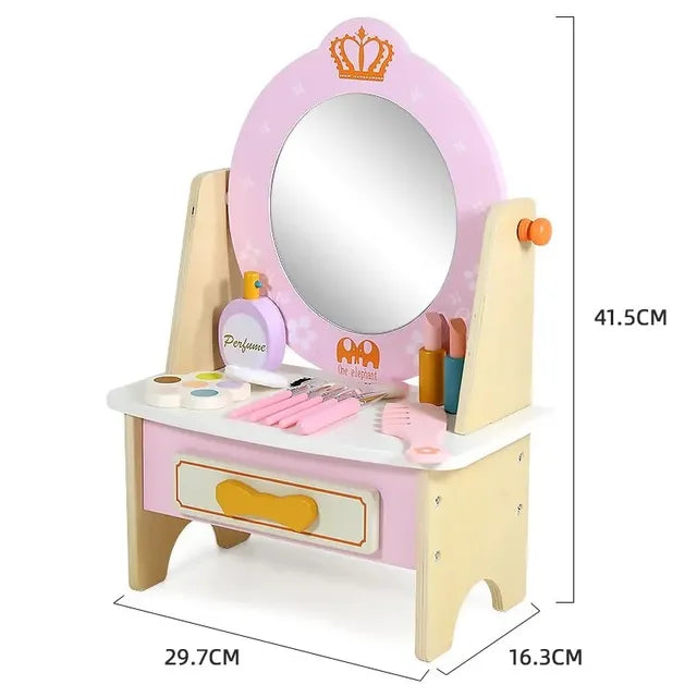 Buy Little Angel Kids Wooden Vanity Set With Accessories Pink | Yallatoys.com