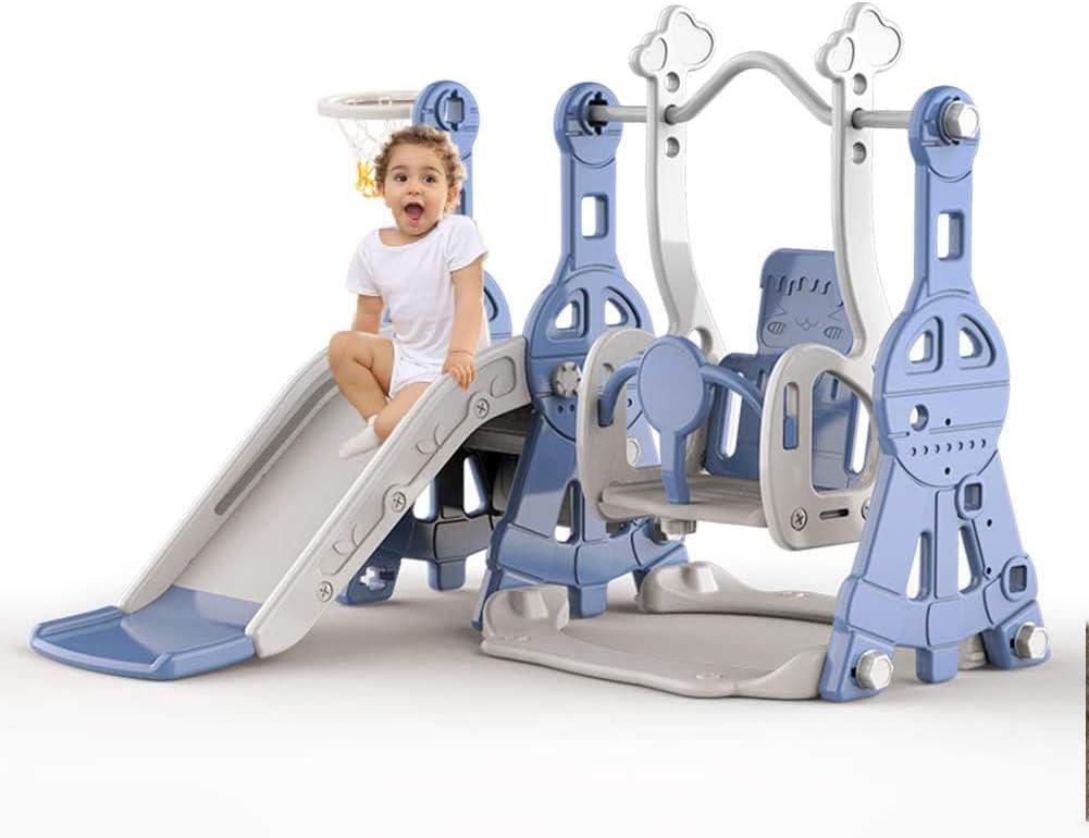 Buy Little Angel 3 in 1 Slide and Swing Set Blue | Yallatoys.com