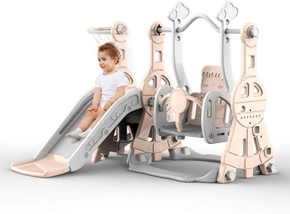Buy Little Angel Kids 3 in 1 Slide and Swing Pink | Yallatoys.com