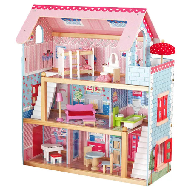 Buy Little Angel Multi Level Wooden Dollhouse Set With Accessories | Yallatoys.com