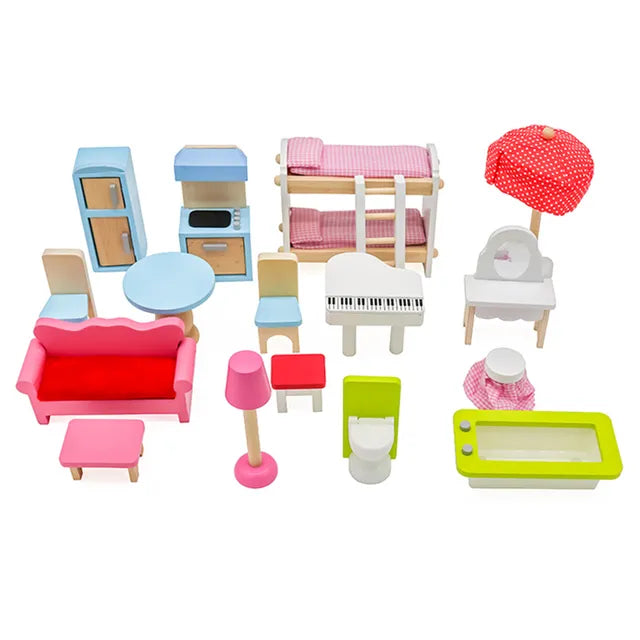 Buy Little Angel Multi Level Wooden Dollhouse Set With Accessories | Yallatoys.com
