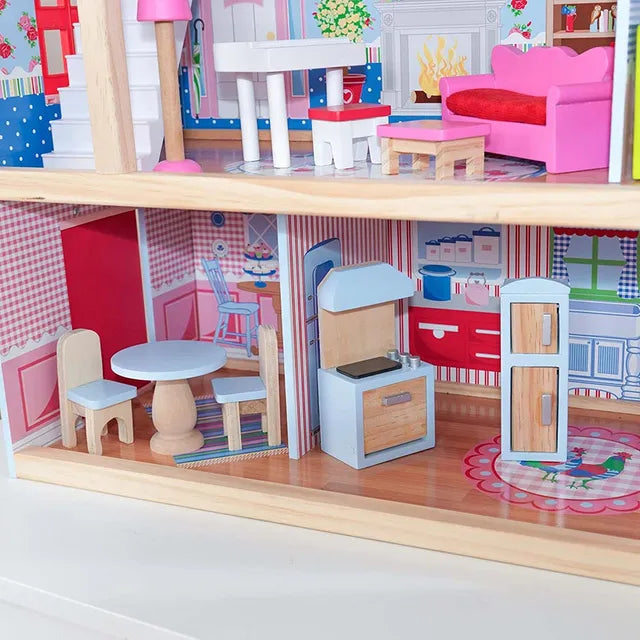 Buy Little Angel Multi Level Wooden Dollhouse Set With Accessories | Yallatoys.com