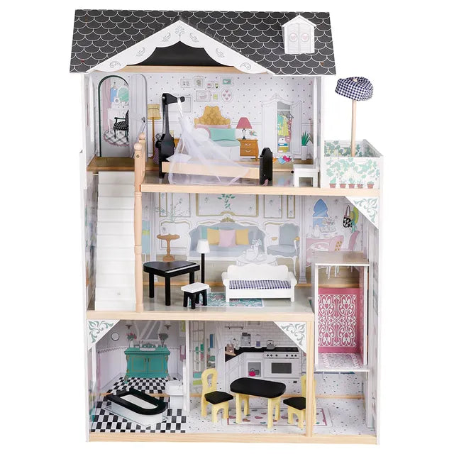 Buy Little Angel Kids Wooden Dollhouse Playset With Furniture And Accessories | Yallatoys.com