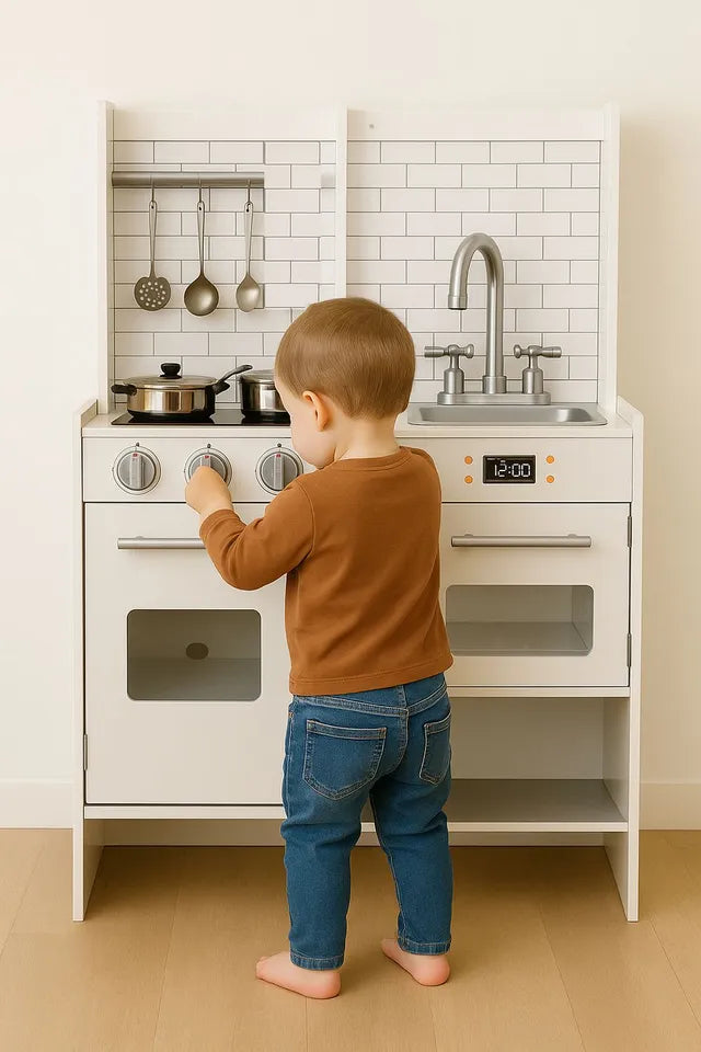 Buy Little Angel Kids Wooden Kitchen Set White | Yallatoys.com
