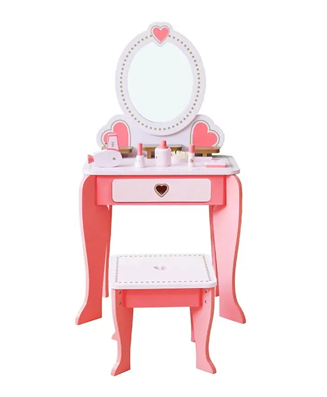 Buy Little Angel Kids Wooden Vanity Dressing Table Princess Playset Pink | Yallatoys.com
