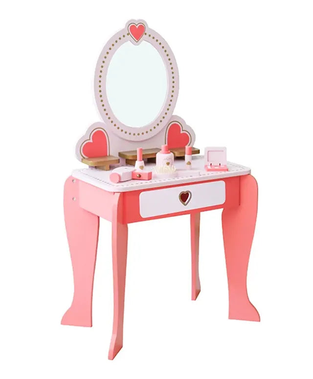 Buy Little Angel Kids Wooden Vanity Dressing Table Princess Playset Pink | Yallatoys.com