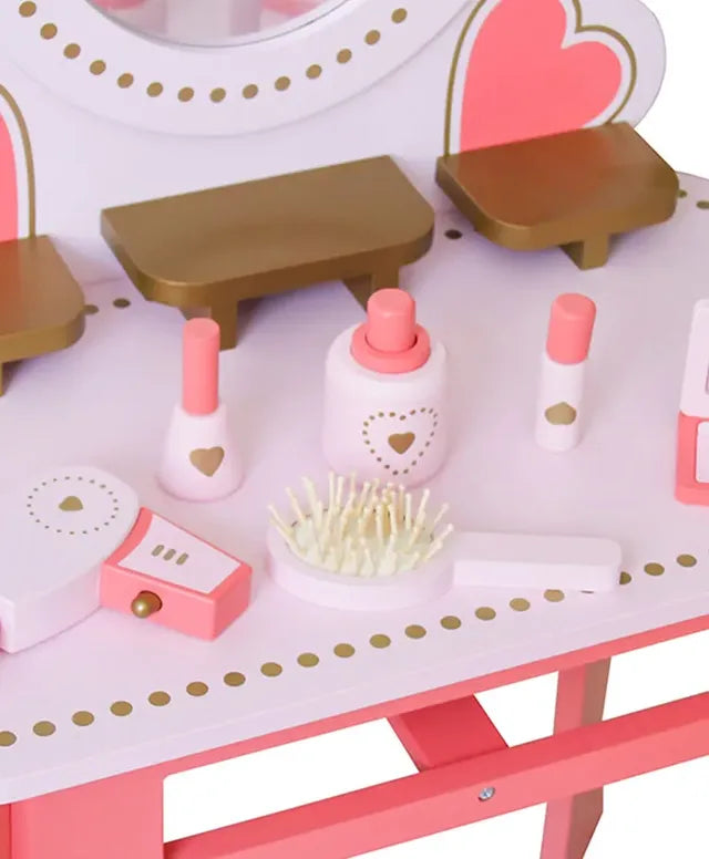 Buy Little Angel Kids Wooden Vanity Dressing Table Princess Playset Pink | Yallatoys.com
