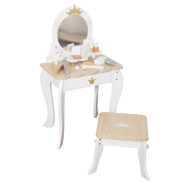 Buy Little Angel Kids Wooden Princess Dressing Table Playset White 11Pcs | Yallatoys.com