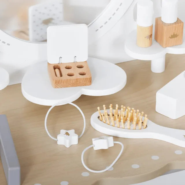 Buy Little Angel Kids Wooden Princess Dressing Table Playset White 11Pcs | Yallatoys.com
