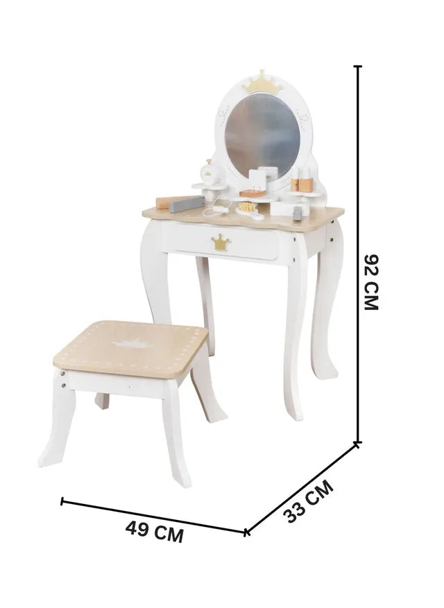 Buy Little Angel Kids Wooden Princess Dressing Table Playset White 11Pcs | Yallatoys.com