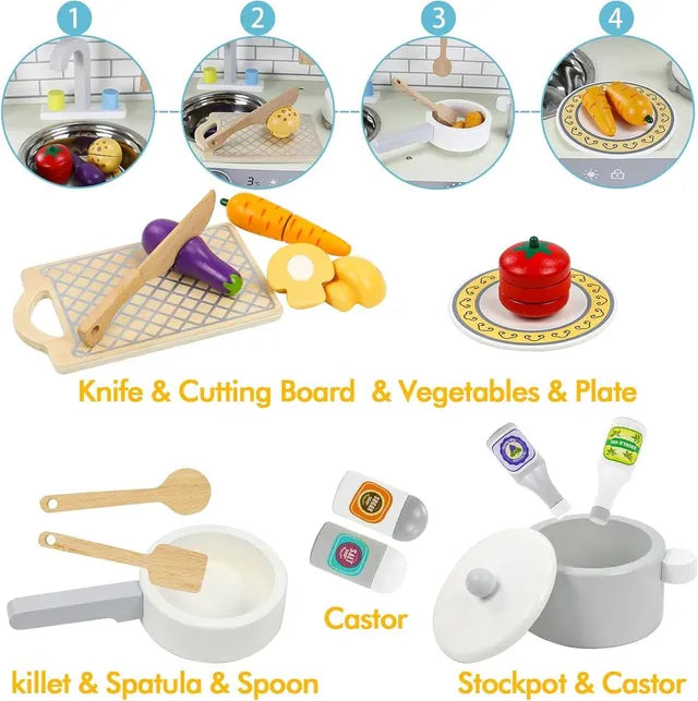 Buy Little Angel Kids Wooden Kitchen W10C1003 | Yallatoys.com