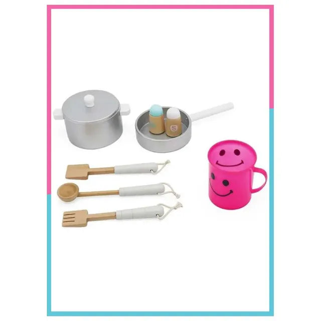 Buy Little Angel Kids Wooden Play Kitchen Set Pink | Yallatoys.com