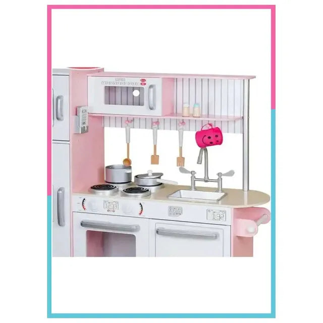 Buy Little Angel Kids Wooden Play Kitchen Set Pink | Yallatoys.com