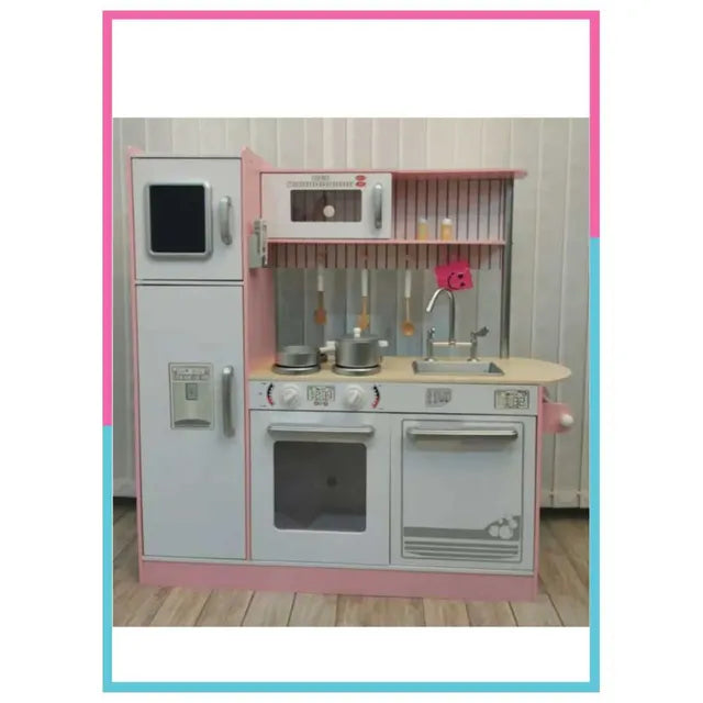 Buy Little Angel Kids Wooden Play Kitchen Set Pink | Yallatoys.com