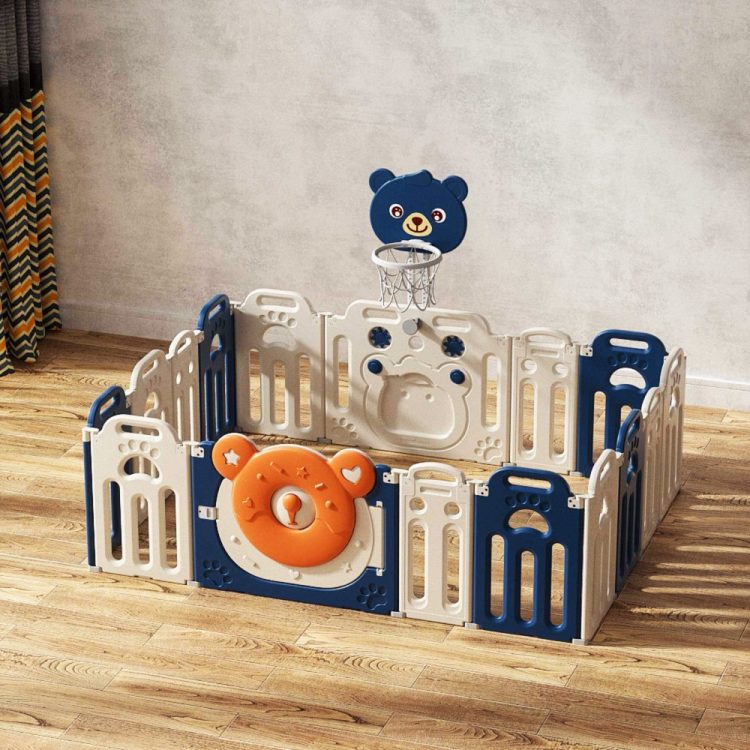 Little Angel Foldable Playpen Playard Blue Little Angel Yallatoys